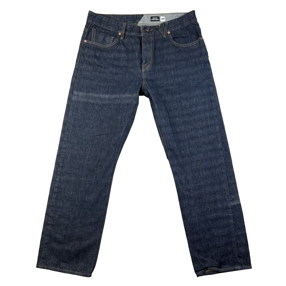Volcom Solver A1931503 Jeans Men's 36 Dark Blue Modern Straight Fit